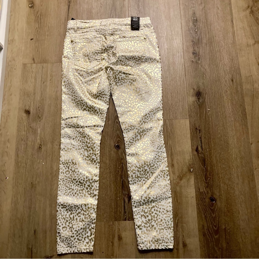Forever 21 Women’s Skinny Ankle Pants With Gold Cheetah Print Size 26 | Y2K - Picture 3 of 9